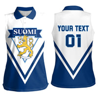 Finland Hockey 2024 Women Sleeveless Polo Shirt Come on Leijonat - Wonder Print Shop