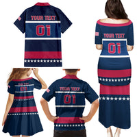 USA Hockey 2024 Family Matching Puletasi and Hawaiian Shirt Go Team USA - Wonder Print Shop