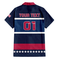 USA Hockey 2024 Family Matching Short Sleeve Bodycon Dress and Hawaiian Shirt Go Team USA - Wonder Print Shop