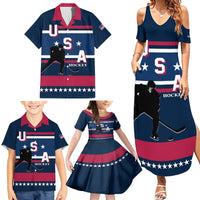 USA Hockey 2024 Family Matching Summer Maxi Dress and Hawaiian Shirt Go Team USA - Wonder Print Shop