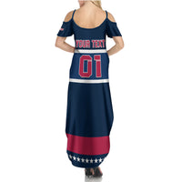 USA Hockey 2024 Family Matching Summer Maxi Dress and Hawaiian Shirt Go Team USA - Wonder Print Shop