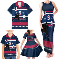 USA Hockey 2024 Family Matching Tank Maxi Dress and Hawaiian Shirt Go Team USA - Wonder Print Shop