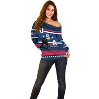USA Hockey 2024 Off Shoulder Sweater Go Team USA - Wonder Print Shop