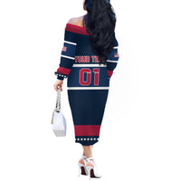 USA Hockey 2024 Off The Shoulder Long Sleeve Dress Go Team USA - Wonder Print Shop