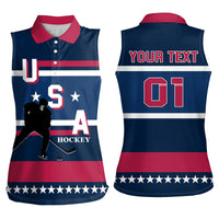 USA Hockey 2024 Women Sleeveless Polo Shirt Go Team USA - Wonder Print Shop
