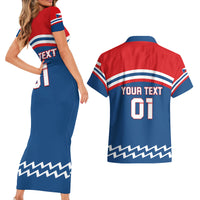 Czech Hockey 2024 Couples Matching Short Sleeve Bodycon Dress and Hawaiian Shirt Come on Czechia - Wonder Print Shop