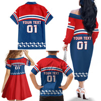 Czech Hockey 2024 Family Matching Off The Shoulder Long Sleeve Dress and Hawaiian Shirt Come on Czechia - Wonder Print Shop