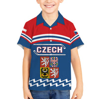 Czech Hockey 2024 Family Matching Off The Shoulder Long Sleeve Dress and Hawaiian Shirt Come on Czechia - Wonder Print Shop