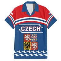 Czech Hockey 2024 Family Matching Short Sleeve Bodycon Dress and Hawaiian Shirt Come on Czechia - Wonder Print Shop