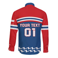 Czech Hockey 2024 Long Sleeve Button Shirt Come on Czechia - Wonder Print Shop