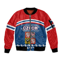 Czech Hockey 2024 Sleeve Zip Bomber Jacket Come on Czechia - Wonder Print Shop