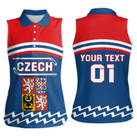 Czech Hockey 2024 Women Sleeveless Polo Shirt Come on Czechia - Wonder Print Shop