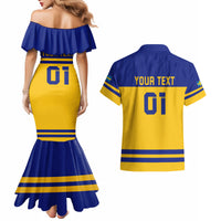 Sweden Hockey 2024 Couples Matching Mermaid Dress and Hawaiian Shirt Tre Kronor Come on - Wonder Print Shop