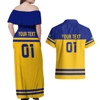 Sweden Hockey 2024 Couples Matching Off Shoulder Maxi Dress and Hawaiian Shirt Tre Kronor Come on - Wonder Print Shop