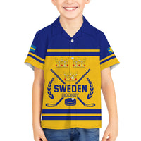 Sweden Hockey 2024 Family Matching Puletasi and Hawaiian Shirt Tre Kronor Come on - Wonder Print Shop