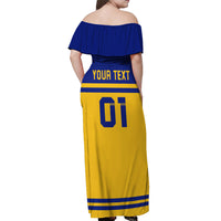 Sweden Hockey 2024 Off Shoulder Maxi Dress Tre Kronor Come on - Wonder Print Shop