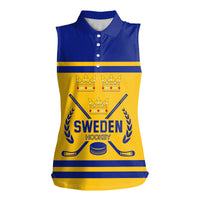 Sweden Hockey 2024 Women Sleeveless Polo Shirt Tre Kronor Come on - Wonder Print Shop