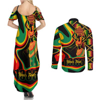 Juneteenth 2024 Couples Matching Summer Maxi Dress and Long Sleeve Button Shirt 1865 Freedom Day Anniversary - Wonder Print Shop