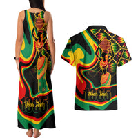 Juneteenth 2024 Couples Matching Tank Maxi Dress and Hawaiian Shirt 1865 Freedom Day Anniversary - Wonder Print Shop