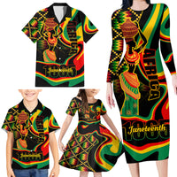Juneteenth 2024 Family Matching Long Sleeve Bodycon Dress and Hawaiian Shirt 1865 Freedom Day Anniversary - Wonder Print Shop