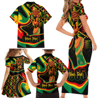 Juneteenth 2024 Family Matching Short Sleeve Bodycon Dress and Hawaiian Shirt 1865 Freedom Day Anniversary - Wonder Print Shop