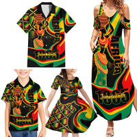 Juneteenth 2024 Family Matching Summer Maxi Dress and Hawaiian Shirt 1865 Freedom Day Anniversary - Wonder Print Shop