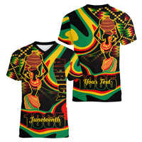 Juneteenth 2024 Women V-Neck T-Shirt 1865 Freedom Day Anniversary - Wonder Print Shop