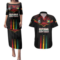 Custom Cricket Guyana Harpy Eagles Couples Matching Puletasi and Hawaiian Shirt Let's Go Guyana