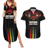 Custom Cricket Guyana Harpy Eagles Couples Matching Summer Maxi Dress and Hawaiian Shirt Let's Go Guyana