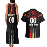 Custom Cricket Guyana Harpy Eagles Couples Matching Tank Maxi Dress and Hawaiian Shirt Let's Go Guyana