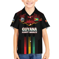 Custom Cricket Guyana Harpy Eagles Family Matching Off The Shoulder Long Sleeve Dress and Hawaiian Shirt Let's Go Guyana