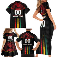 Custom Cricket Guyana Harpy Eagles Family Matching Short Sleeve Bodycon Dress and Hawaiian Shirt Let's Go Guyana