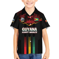 Custom Cricket Guyana Harpy Eagles Family Matching Short Sleeve Bodycon Dress and Hawaiian Shirt Let's Go Guyana