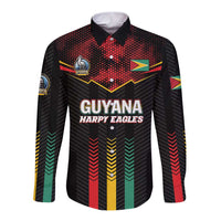 Custom Cricket Guyana Harpy Eagles Long Sleeve Button Shirt Let's Go Guyana