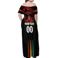 Custom Cricket Guyana Harpy Eagles Off Shoulder Maxi Dress Let's Go Guyana