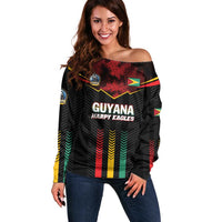 Custom Cricket Guyana Harpy Eagles Off Shoulder Sweater Let's Go Guyana