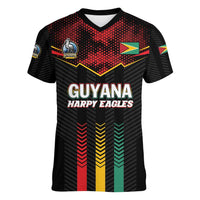 Custom Cricket Guyana Harpy Eagles Women V-Neck T-Shirt Let's Go Guyana