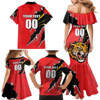 Custom Cricket Guyana Jaguars Family Matching Mermaid Dress and Hawaiian Shirt Go Champion