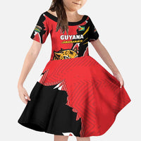 Custom Cricket Guyana Jaguars Family Matching Off Shoulder Maxi Dress and Hawaiian Shirt Go Champion