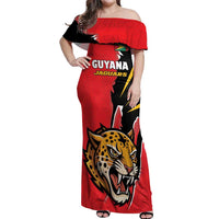 Custom Cricket Guyana Jaguars Off Shoulder Maxi Dress Go Champion