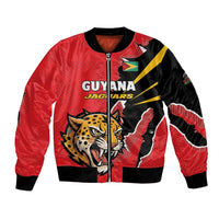 Custom Cricket Guyana Jaguars Sleeve Zip Bomber Jacket Go Champion