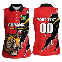 Custom Cricket Guyana Jaguars Women Sleeveless Polo Shirt Go Champion