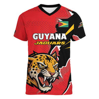 Custom Cricket Guyana Jaguars Women V-Neck T-Shirt Go Champion