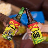 Custom Football Guyana 4 in 1 Can Cooler Tumbler Golden Jaguars