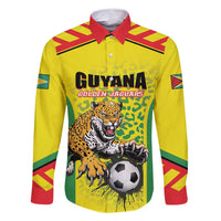 Custom Football Guyana Family Matching Tank Maxi Dress and Hawaiian Shirt Golden Jaguars