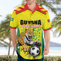 Custom Football Guyana Hawaiian Shirt Golden Jaguars