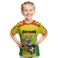 Custom Football Guyana Kid T Shirt Golden Jaguars