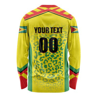 Custom Football Guyana Long Sleeve Shirt Golden Jaguars