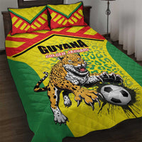 Football Guyana Quilt Bed Set Golden Jaguars