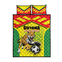 Football Guyana Quilt Bed Set Golden Jaguars
